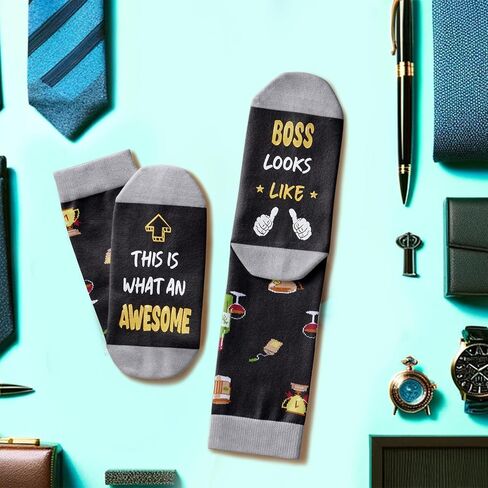 HAPPYPOP Boss Gifts Socks Ideas - Boss Gifts for Men Women, Best Boss Gifts Male Female in Saudi Arabia