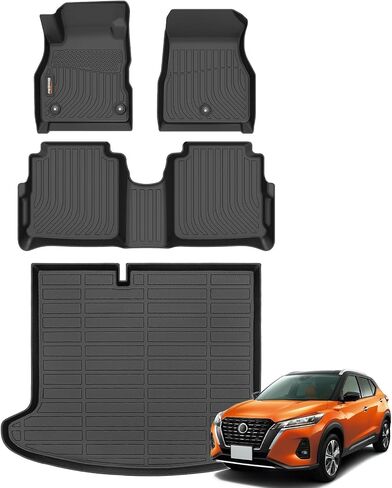 Binmotor-Floor Mats Cargo Liner Set for Nissan Kicks 2024 2023 2022-2018, All Weather Mats for Nissan Kicks, Cargo Mat for Nissan Kicks, Waterproof Car Mats for Nissan Kicks Accessories in Saudi Arabia