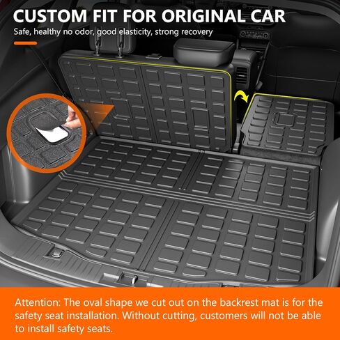 powoq Cargo Liner Compatible with 2020-2024 Ford Escape Trunk Mat All Season Protection TPE Cargo Mat Replacement for 2020 2021 2022 2023 2024 Ford Escape Accessories (Trunk Mat+Backrest Mat) in Saudi Arabia