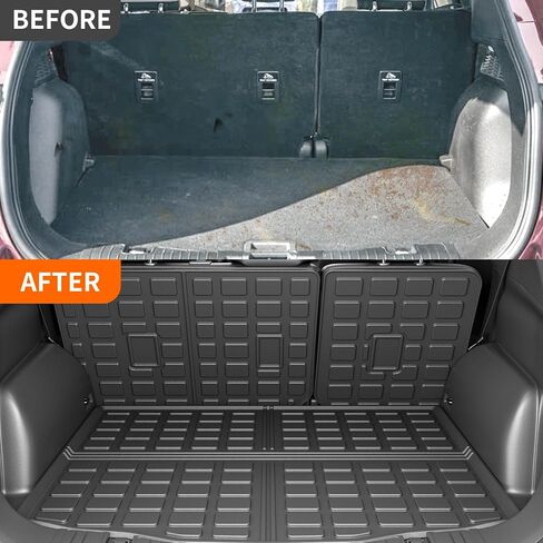 powoq Cargo Liner Compatible with 2020-2024 Ford Escape Trunk Mat All Season Protection TPE Cargo Mat Replacement for 2020 2021 2022 2023 2024 Ford Escape Accessories (Trunk Mat+Backrest Mat) in Saudi Arabia