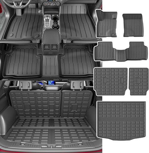 powoq Cargo Liner Compatible with 2020-2024 Ford Escape Trunk Mat All Season Protection TPE Cargo Mat Replacement for 2020 2021 2022 2023 2024 Ford Escape Accessories (Trunk Mat+Backrest Mat) in Saudi Arabia