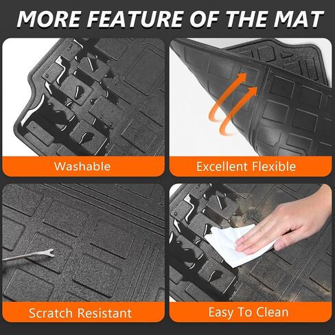 powoq Cargo Liner Compatible with 2020-2024 Ford Escape Trunk Mat All Season Protection TPE Cargo Mat Replacement for 2020 2021 2022 2023 2024 Ford Escape Accessories (Trunk Mat+Backrest Mat) in Saudi Arabia