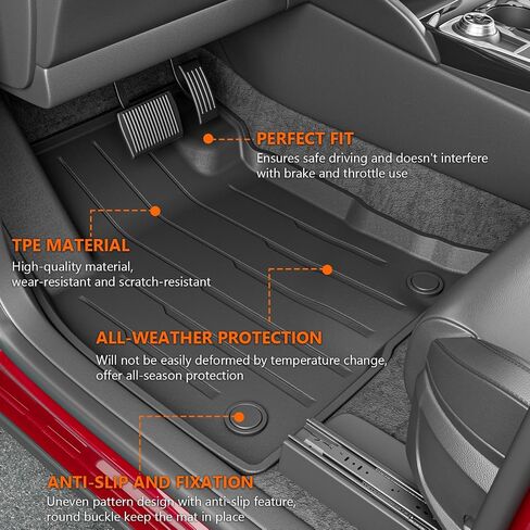 powoq Cargo Liner Compatible with 2020-2024 Ford Escape Trunk Mat All Season Protection TPE Cargo Mat Replacement for 2020 2021 2022 2023 2024 Ford Escape Accessories (Trunk Mat+Backrest Mat) in Saudi Arabia