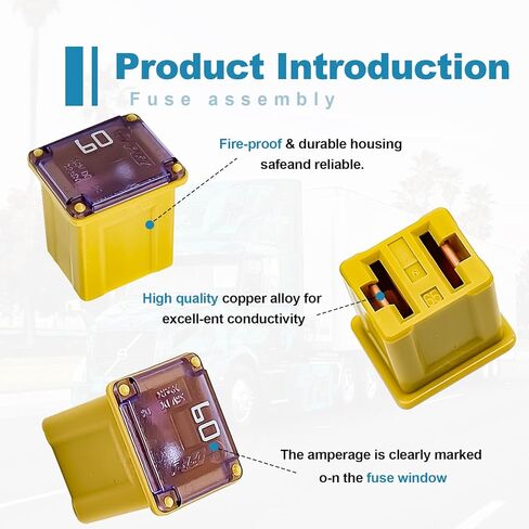 10PCS(20A 30A 40A 50A 60A) Car Fuse Combination, Tall/Standard and Low Profile Box Shaped Automotive Fuses,Compatible with Nissan Pickup, Ford, Chevrolet,and Other Vehicle Type Fuses. (Low) in Kuwait
