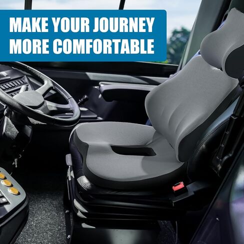 BALAPET Set Truck Seat Cushion, Memory Foam Truck Seat Cushions for Truck Drivers, Semi Truck Truck Driver Seat Pad & Back and Neck Support Set, Semi Truck Driver Accessories (Black) in Saudi Arabia