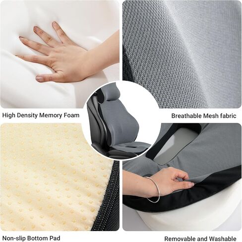 BALAPET Set Truck Seat Cushion, Memory Foam Truck Seat Cushions for Truck Drivers, Semi Truck Truck Driver Seat Pad & Back and Neck Support Set, Semi Truck Driver Accessories (Black) in Saudi Arabia