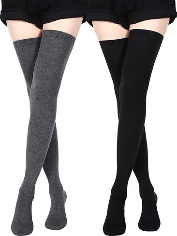 SATINIOR Extra Long Socks Thigh High Cotton Socks Extra Long Knee Boot Stockings for Women in Saudi Arabia