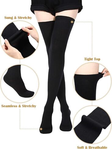 SATINIOR Extra Long Socks Thigh High Cotton Socks Extra Long Knee Boot Stockings for Women in Saudi Arabia