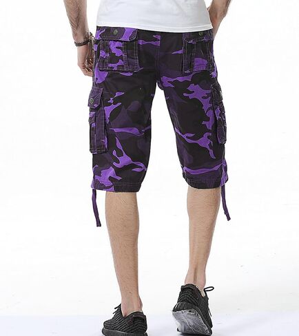Mens Camo Cargo Shorts Cotton Multi-Pocket Outdoor Camouflage Cargo Shorts in Kuwait