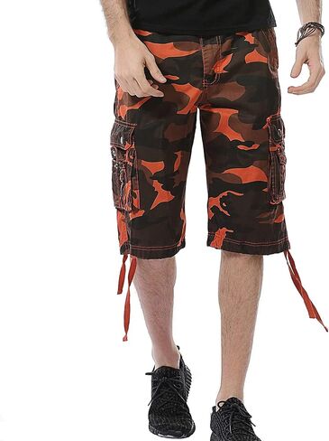 Mens Camo Cargo Shorts Cotton Multi-Pocket Outdoor Camouflage Cargo Shorts in Kuwait