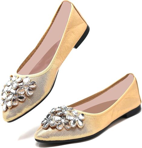 Foldable Flats for Women | Dressy Comfortable Rhinestone Shoes for Weddings in Saudi Arabia