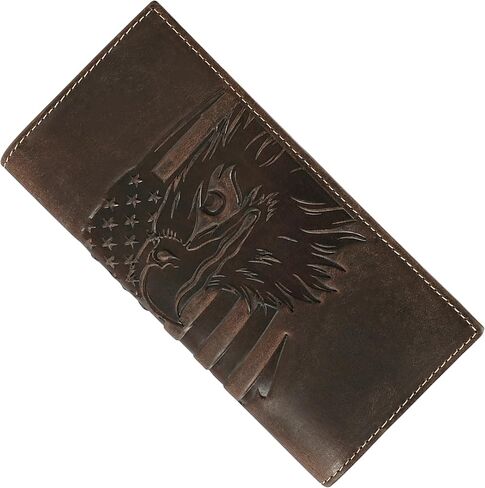 ELIZO محفظة جلدية طويلة للرجال محفظة غربية Rodeo للرجال محفظة مسطحة ثنائية الطي للرجال محفظة لراكبي الدراجات النارية للرجال محفظة رعاة البقر محفظة RFID للرجال مع حامل بطاقة الائتمان in Kuwait