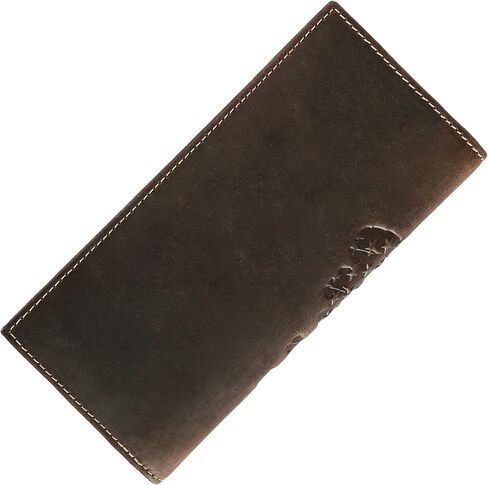 ELIZO محفظة جلدية طويلة للرجال محفظة غربية Rodeo للرجال محفظة مسطحة ثنائية الطي للرجال محفظة لراكبي الدراجات النارية للرجال محفظة رعاة البقر محفظة RFID للرجال مع حامل بطاقة الائتمان in Kuwait