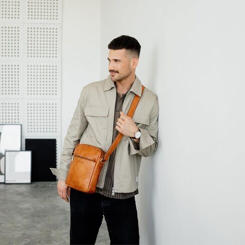 BERLINER BAGS حقيبة كتف جلدية للرجال توم، حقيبة كروس صغيرة in Kuwait