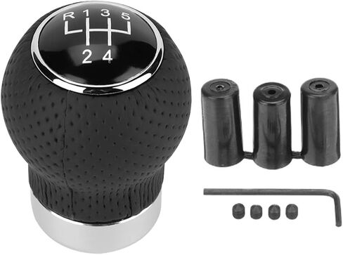 Car Shift Knob, 6 Speed Car Transmission Shift Head, Black Leather Shift Handle, Universal Shift Knob Lever Kit, Automatic or Manual Transmission Gear Shift Knob (Black 6-Stop R, Round) in Saudi Arabia