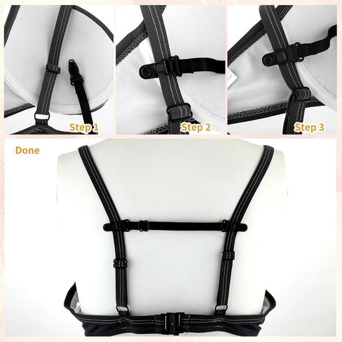 3 Pairs Bra Strap Holders for Slipping, Elastic Bra Strap Extender, Adjustable Bra Strap Clips to Make Racerback Conceal Straps Bra Accessories for Women(Black, White, Beige) in Saudi Arabia