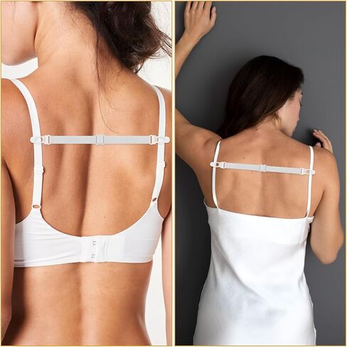 3 Pairs Bra Strap Holders for Slipping, Elastic Bra Strap Extender, Adjustable Bra Strap Clips to Make Racerback Conceal Straps Bra Accessories for Women(Black, White, Beige) in Saudi Arabia