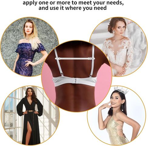 3 Pairs Bra Strap Holders for Slipping, Elastic Bra Strap Extender, Adjustable Bra Strap Clips to Make Racerback Conceal Straps Bra Accessories for Women(Black, White, Beige) in Saudi Arabia