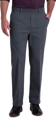 Haggar Men's Iron Free Premium Khaki Classic Fit Flat Front Expandable Waist Casual Pant Regular and Big & Tall Sizes in Saudi Arabia