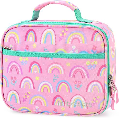 mibasies Kids Lunch Box for Girls and Boys, Insulated and Reusable Lunch Bag, Pink Rainbow in Kuwait