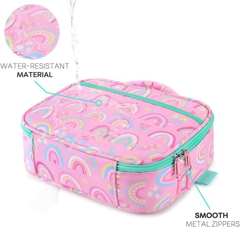 mibasies Kids Lunch Box for Girls and Boys, Insulated and Reusable Lunch Bag, Pink Rainbow in Kuwait