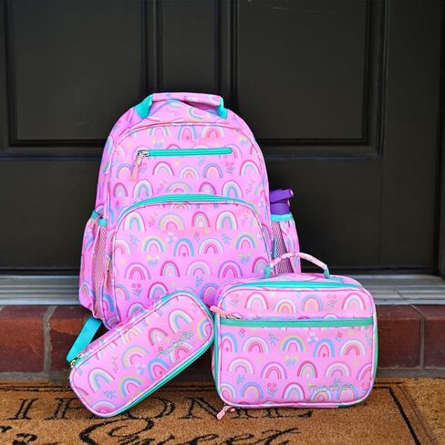 mibasies Kids Lunch Box for Girls and Boys, Insulated and Reusable Lunch Bag, Pink Rainbow in Kuwait