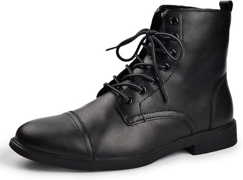 Harssidanzar Motorcycle Boots For Men,Dress Boots for Men Casual Boots Combat Ankle Dress Leather Boots KM302US in Saudi Arabia