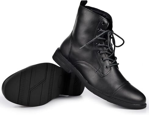 Harssidanzar Motorcycle Boots For Men,Dress Boots for Men Casual Boots Combat Ankle Dress Leather Boots KM302US in Saudi Arabia