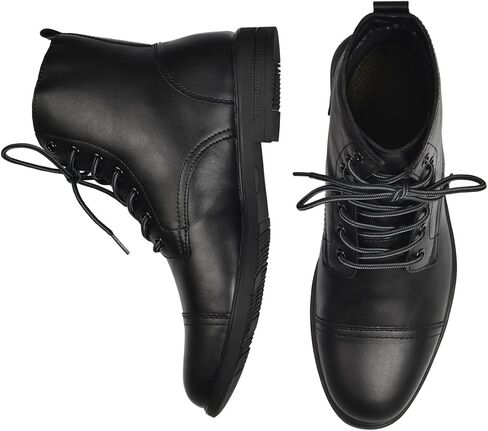 Harssidanzar Motorcycle Boots For Men,Dress Boots for Men Casual Boots Combat Ankle Dress Leather Boots KM302US in Saudi Arabia