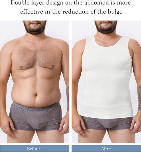 TAILONG Compression Shirt Men Shapewear Slimming Body Shaper Vest Compression Tank Top Undershirt in Kuwait