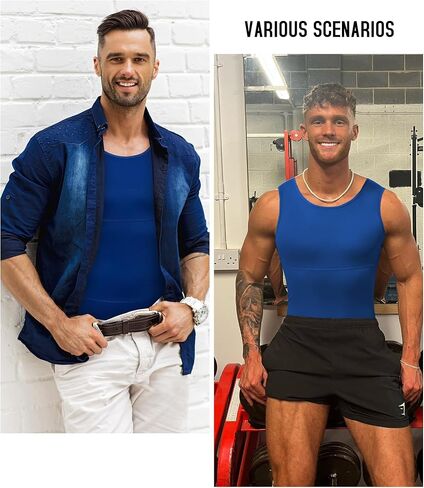 TAILONG Compression Shirt Men Shapewear Slimming Body Shaper Vest Compression Tank Top Undershirt in Kuwait