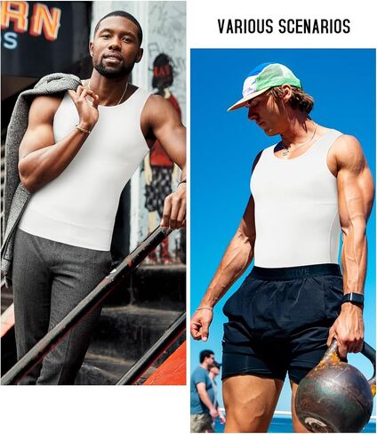 TAILONG Compression Shirt Men Shapewear Slimming Body Shaper Vest Compression Tank Top Undershirt in Kuwait