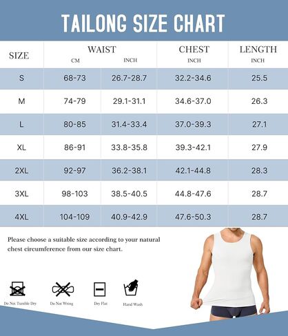 TAILONG Compression Shirt Men Shapewear Slimming Body Shaper Vest Compression Tank Top Undershirt in Kuwait