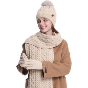 2THESTARAS Women Winter Fleece-Lined Scarf and Gloves Set Stay Warm in Style with Hat and Glove Options Included