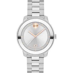 Movado Bold Verso Women's Sport Watch - Swiss Quartz Movement, Stainless Steel Link Bracelet - 3 ATM Water Resistance - Luxury Fashion Timepiece for Her - 38mm