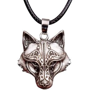 HAQUIL Wolf Necklace, Viking Wolf Head Pendant, Wolf Necklace Collection, Wolf Jewelry Gift for Men and Women