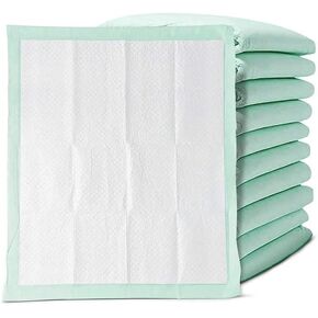 Incontinence Bed Pads, 30 x 36 Inches, Super Absorbent, Thick Quilted, Pack of 10, Green, Extra Large