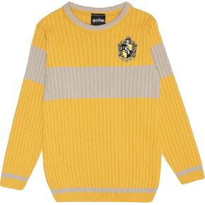 Harry Potter Hufflepuff House Stripe Knitted Jumper, Kids, 5-13 Years, Yellow, Official Merchandise