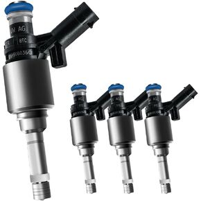 Upgraded GDI Fuel Injectors Fit for Audi: Q5/TT/A3/A4/A5/A6 (& Quattro), Fit for VW: Jetta GLI/CC/Beetle/Eos/GTI/Passat/Tiguan, L4 2.0T 2008-2016, OEM # 06H906036G, 06H906036P (4 Pcs)