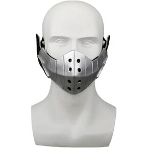 Silver Mask Cosplay Mask Soft PVC Half Face Masque with Holes Costume Accessory Adult Unisex for Party Halloween Christmas