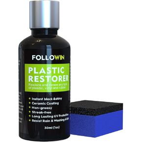 Plastic Restorer for Cars Ceramic Plastic Coating Trim Restore, Resists Water, UV Rays, Dirt, Ceramic Coating, Not Dressing, Hydrophobic Trim Coating, Highly Concentrated, 30ml