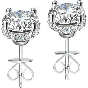 ABSOLUTE 2 Carat Moissanite Stud Earrings for Women, 2Ct Moissanite Jewelry Gifts with Certificate S925 Sterling Silver Earrings Mother's Day Gift for Mom Mother Daughter