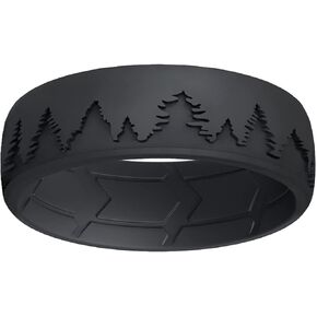 ROQ Silicone Rubber Wedding Ring for Men, Comfort Fit with Enhanced Breathability, Men's Wedding Band, Durable Rubber Engagement Band, Multi Packs, Multi Colors