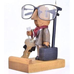 Love Gifts for him, Love Gifts for Husband, Wooden Spectacle Holder Eyeglass Holder Display Stand, Home Office Desk Décor Accessories, Key Hanger, Pen, Mobile Holder, Father's Day Valentine Day Gift