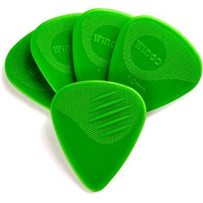 WINGO Guitar Picks with Grip Stamped 5 Pack, Non Slip Picks Standard 1.25mm Blue, for Acoustic Electric Guitar Bass.