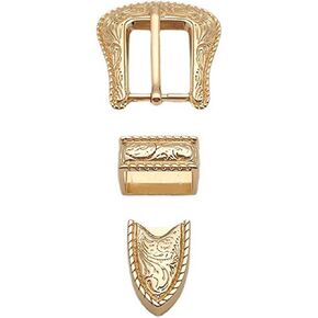Belt buckle set, 3-piece Western denim buckle set, alloy belt buckle set, vintage gold replacement men/women's belt, belt buckle
