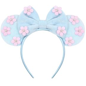 kangaroo Mouse Ears Headbands Pearl Bows Black Mouse Ears Headbands for Birthday Parties Themed Parks Trip Essentials and Hair Accessories for Toddler Girls Women