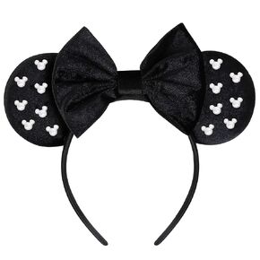kangaroo Mouse Ears Headbands Pearl Bows Black Mouse Ears Headbands for Birthday Parties Themed Parks Trip Essentials and Hair Accessories for Toddler Girls Women
