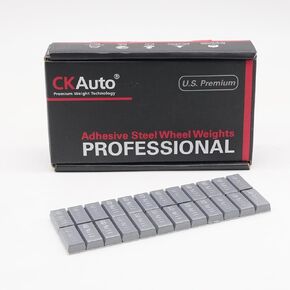 CKAuto 1/4oz Trapezium Adhesive Stick on Wheel Weights,EasyPeel Tape, 72oz/Box, US Quality(288pcs) Black