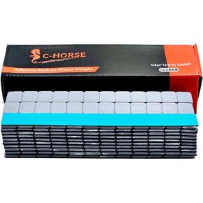 C-HORSE Stick On Wheel Weights - 0.25-Ounce, Blue Adhesive Tape - Professional Quality Tire Balancer Stickers - Durable Car, Vehicle, Automobile Accessories, Parts (Grey, 1 Box) 360 PCS